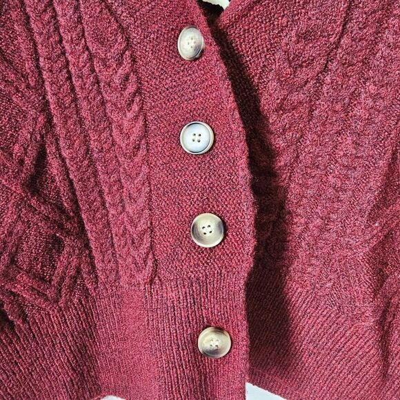 NWT DRESS FORUM DEEP RED V NECK BUTTON DOWN SWEATER SIZE L - Picture 6 of 14